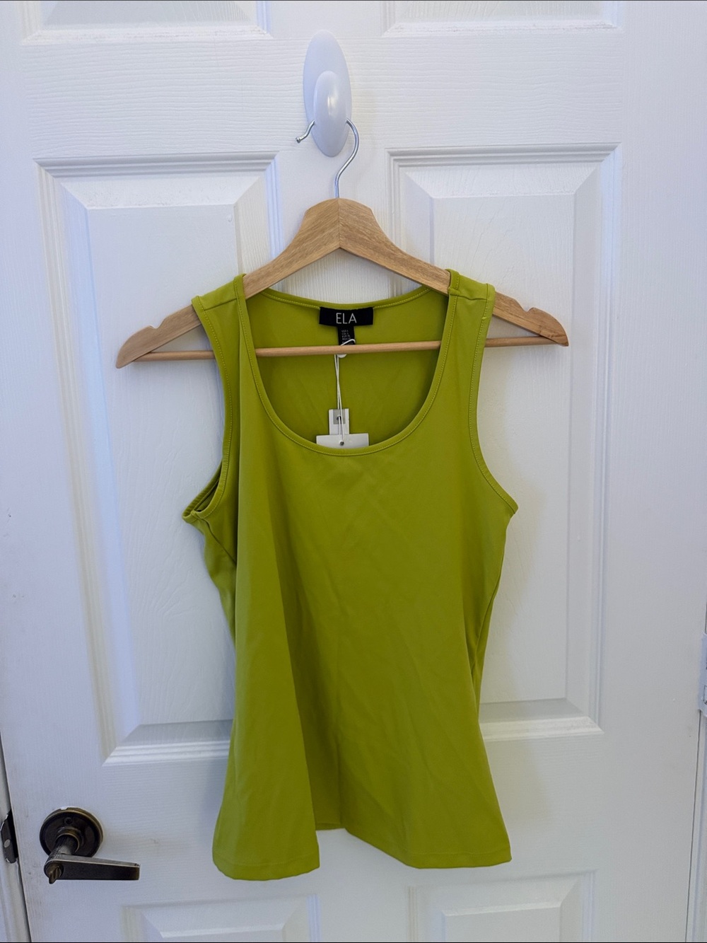ELA Women's Scoop Neck Tank in Vibrant Lime